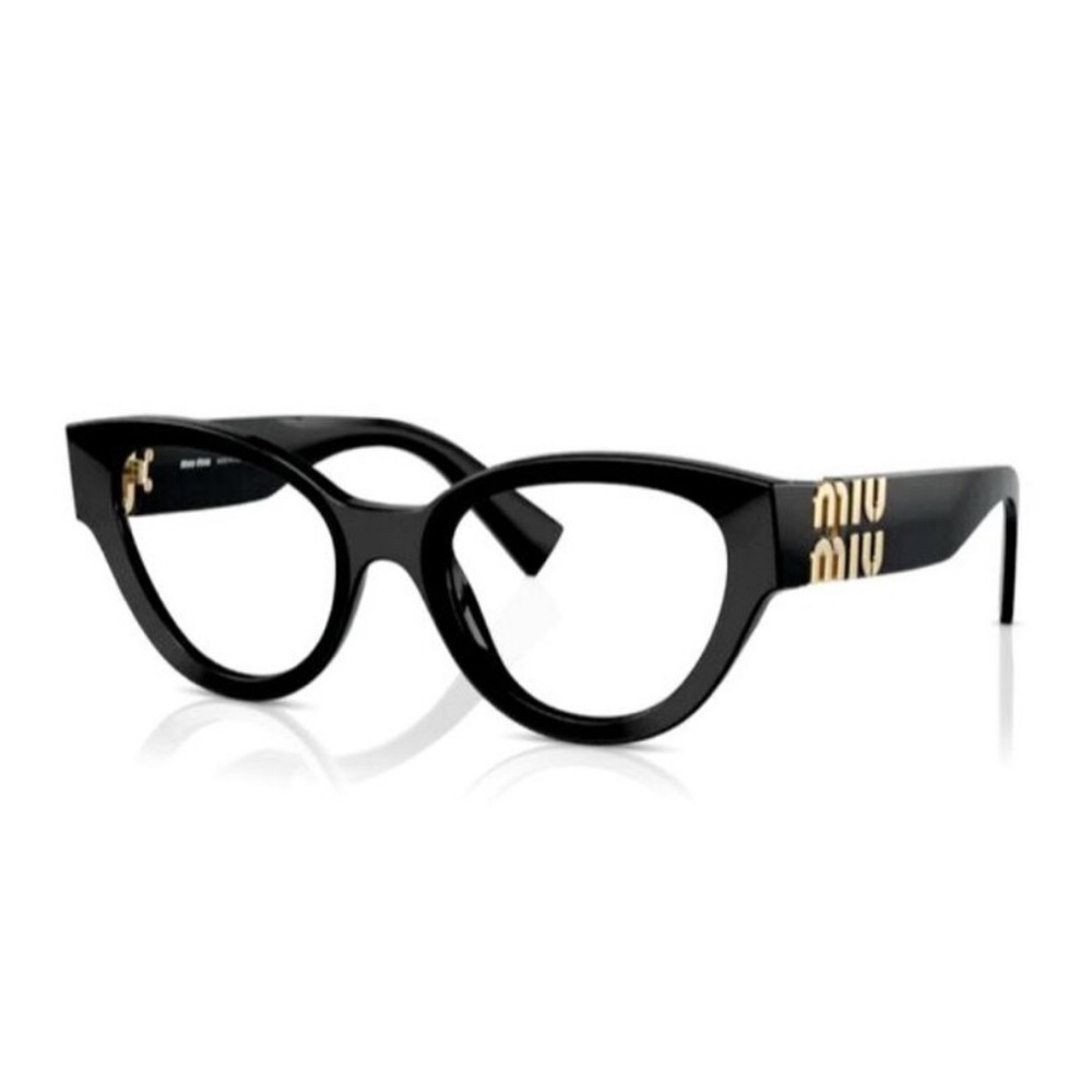 Miu Miu Black and Gold Cat-Eye Glasses
